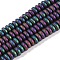 Electroplated Synthetic Non-magnetic Hematite Beads Strands, Disc, Heishi Beads, Rainbow Plated, 6x3mm, Hole: 1mm, about 135pcs/strand, 15.75''(40cm)
