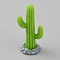 Cactus Miniature Ornaments, Micro Landscape Home Dollhouse Accessories, Pretending Prop Decorations, Lawn Green, 14x21.5x46mm