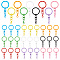 36Pcs 9 Colors Spray Painted Iron Keychain Swivel Clasps, with Lobster Claw Clasps, Mixed Color, 66.5mm, 4pcs/color