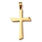 304 Stainless Steel Pendants, Cross Charm, PVD Vacuum Plating, Golden, 38x24x2.5mm, Hole: 7x4mm