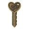 Rack Plating Alloy Pendants, Cadmium Free & Nickel Free & Lead Free, Key, Antique Bronze, 56.5x28.5x2.5mm, Hole: 3mm