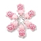 10Pcs Opaque Resin Pendants, with Pltinum Tone Loop, Tortoise Charms, Pearl Pink, 25x12.5x9mm, Hole: 2mm
