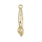 Alloy Enamel Pendants, Brush, Golden, 24x5x4.5mm, Hole: 1.6mm