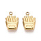 304 Stainless Steel Pendants, Ion Plating(IP), French Fries Charm, Real 18K Gold Plated, 15x10x3mm, Hole: 1.8mm