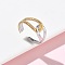 304 Stainless Steel Cuff Open Rings, Ion Plating(IP), Golden & Stainless Steel Color, Adjustable, 9.5mm