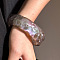 Resin Bangles for Women, Wave Shape, with Glitter Powder, Gray, Inner Diameter: 2-1/2 inch(6.2cm)