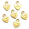Alloy Pendants, Heart with word My Cat Charms, Golden, 12x8.5mm, Hole: 2mm