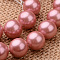 Polished Round Grade A Shell Pearl Bead Strands, Indian Red, 6mm, Hole: 1mm, about 64pcs/strand, 15.7 inch