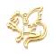 Alloy Open Back Bezel Pendants, For DIY UV Resin, Epoxy Resin, Pressed Flower Jewelry, Pterosaur, Golden, 46x44.5x2mm, Hole: 3mm
