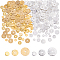 300Pcs 6 Styles Brass Spacer Beads, Disc, Mixed Color, 4~8x0.5mm, Hole: 1~1.2mm, 50pcs/style
