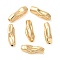 Brass Textured Beads, Irregular Tube, Cadmium Free & Nickel Free & Lead Free, Real 18K Gold Plated, 18x5.5x6mm, Hole: 1.4mm
