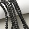 Natural Ice Obsidian Beads Strands, Round, Black, 6mm, Hole: 1.2mm, about 66pcs/strand, 15.16''(38.5cm)