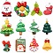 48Pcs 12 Styles Christmas Theme Opaque Resin Pendants, with Platinum Plated Iron Loops, Mixed Color, Mixed Shapes, 20~35x16.5~31.5x2.5~9mm, Hole: 2x2~2.5mm, 4pcs/style