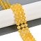 Natural Yellow Agate(Dyed & Heated) Beads Strands, Faceted, Rondelle, with Seed Beads, 7.5~8x6.5mm, Hole: 1.4mm, about 45~46pcs/strand, 15.75''(40cm)