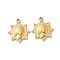 304 Stainless Steel Pendants, Flat Round with Human Charms, Ion Plating(IP), Real 18K Gold Plated, 23x20x2.5mm, Hole: 2mm