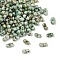 Picasso Glass Seed Beads, Round Hole, Peanut, Aquamarine, 6x3~3.5x3mm, Hole: 1.1mm, 110pcs/set