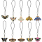 10Pcs Alloy Enamel Mobile Straps, Butterfly, Mixed Color, 89~100mm, 10pcs/set