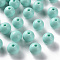 Opaque Acrylic Beads, Round, Light Cyan, 10x9mm, Hole: 2mm, about 940pcs/500g