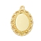 Alloy Pendant Cabochon Settings, Plain Edge Bezel Cups, Oval, Golden, Tray: 18x13mm, 32x23x4mm, Hole: 2mm