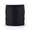 Polyester Braided Metallic Thread, for DIY Braided Bracelets Making and Embroidery, Black, 0.4mm, 6-Ply, about 54.68 yards(50m)/roll