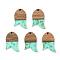 Transparent Resin & Walnut Wood Pendants, with Gold Foil, Fish, Pale Turquoise, 28x18x3mm, Hole: 2mm