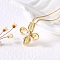 Flower Brass Shell Pearl Pendant Necklaces for Women, Real 18K Gold Plated, 17.52 inch(44.5cm), Pendant: 27x26x7.5mm