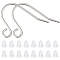 300Pcs 316 Surgical Stainless Steel Earring Hooks, Ear Wire, with Horizontal Loop, Stainless Steel Color, 17mm, Hole: 1.8mm, 21 Gauge, Pin: 0.7mm