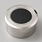Alloy Steel Loose Diamond Boxes, Round Visible Window Case with Screw Caps and Black Sponge Inside, for Jewelry Cabochons Displays, Platinum, 3.25x1.6cm