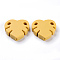 Food Grade Eco-Friendly Silicone Focal Beads, Leaf, Gold, 35x35.5x8mm, Hole: 2.5mm