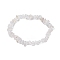 Natural Quartz Crystal Rock Crystal Chip Beaded Stretch Bracelets for Women Men, Inner Diameter: 2-1/4~2-3/8 inch(5.6~6cm)