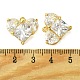 Латунные микропаве прозрачные подвески с фианитом KK-D099-03G-3