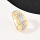 Латунные кольца из манжеты с прозрачным цирконием RJEW-C140-15G-2