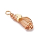 5 шт. 5 стиля гальванические подвески из натурального кварца с медной проволокой PALLOY-JF03436-4