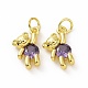 Латунные микропаве прозрачные кубические циркониевые подвески ZIRC-F135-25G-01-2