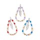 3 шт. 3-цветная стеклянная каплевидная подвеска в стиле бохо с перьями PALLOY-MZ00589-1