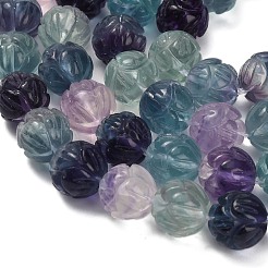 Нити резных бусин из натурального флюорита G-L634-J04-B01