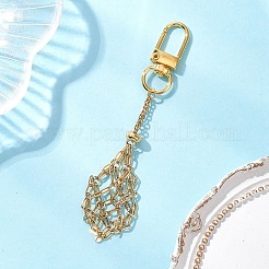 Подвесной мешочек из нержавеющей стали 304 в технике макраме с пустым держателем для камней&nbsp;HJEW-JM04378-01