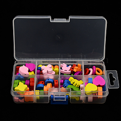 Смешанные бусины из натурального дерева WOOD-X0002-B