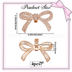 4 шт. украшение для обуви из сплава со стразами AJEW-GF0009-29KCG
