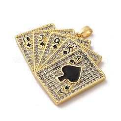 Подвески из латуни с микропаве из кубических цирконий и эмали KK-Q098-17G-A