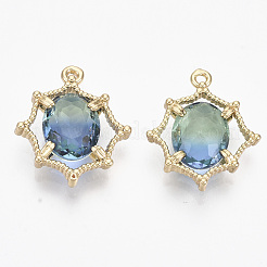 Двухцветные стеклянные подвески&nbsp;X-GLAA-T021-18B