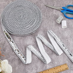 Отделка из пластиковых полиэстеровых пайеток для аксессуаров одежды OCOR-WH0091-51B