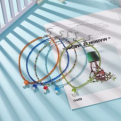 Женские ожерелья с подвесками в виде грибов ручной работы лэмпворк&nbsp;NJEW-JN03982