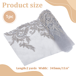 2 ярд полиэстеровой кружевной отделки с цветочной вышивкой&nbsp;DIY-WH0661-27A