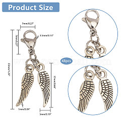 Подвеска в виде крыла из сплава в тибетском стиле HJEW-AB00504