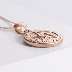 Винтажные панк-ожерелья из нержавеющей стали с подвеской в виде пентаграммы викинга для унисекс JV0846