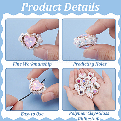 7 шт. 7-х цветные стразы из полимерной глины с хрустальными бусинами&nbsp;FIND-FG0003-56