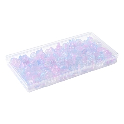 120 шт. 8 вида прозрачных стеклянных бусин-спрей&nbsp;GLAA-FS0002-26