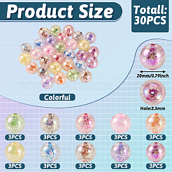 30 шт. 10 цвета прозрачные хрустящие акриловые бусины&nbsp;MACR-TA0001-37