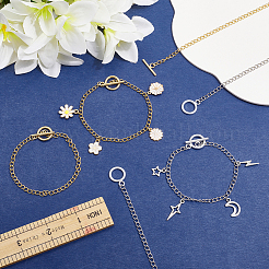 12шт 2 цвета 304 нержавеющая сталь витые цепи панцирные браслеты&nbsp;BJEW-SC0001-61